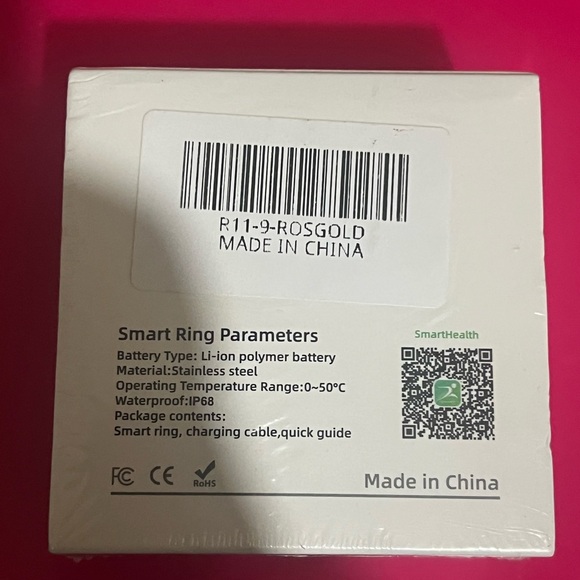 SMART RING Size 9 Health  And Fitness Tracker w Mobile Charging Case Gold NEW - Picture 2 of 3